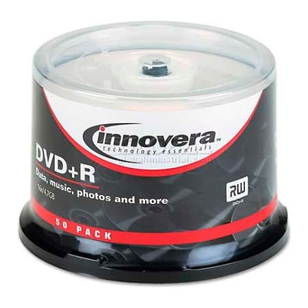 Innovera Innovera 46851 DVD+R Discs, 4.7GB, 16x, Spindle, Silver, 50/Pack 46851